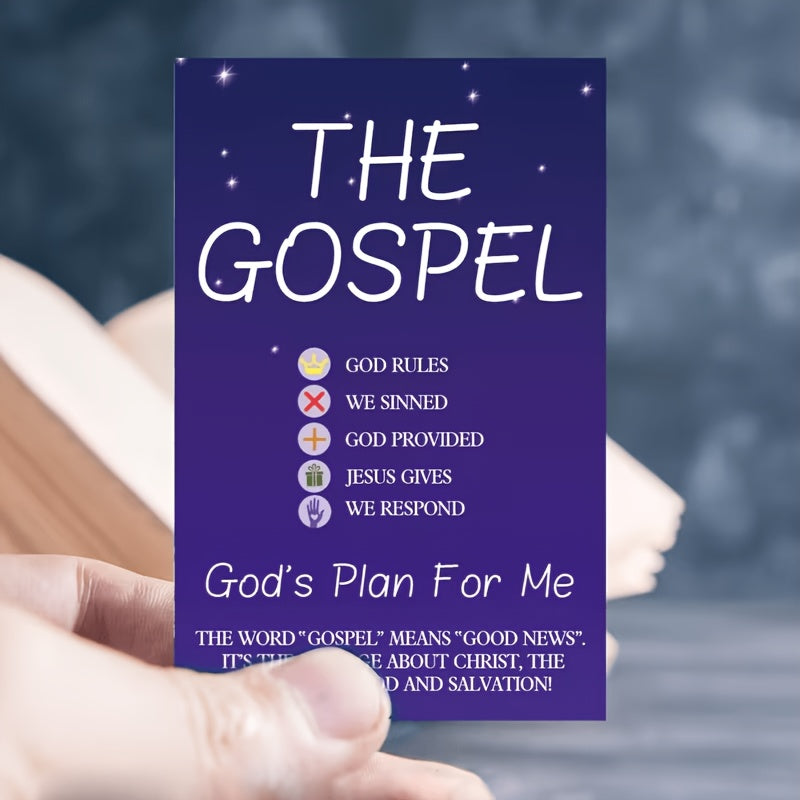 Gospel Posters 100pcs/Suitable for Churches, Families & Evangelism/Bible Verse Cards with Scripture & Christian Illustrations/English Religious Greeting Booklets for Church Bulletins, Worship, Birthdays, Thank You Cards