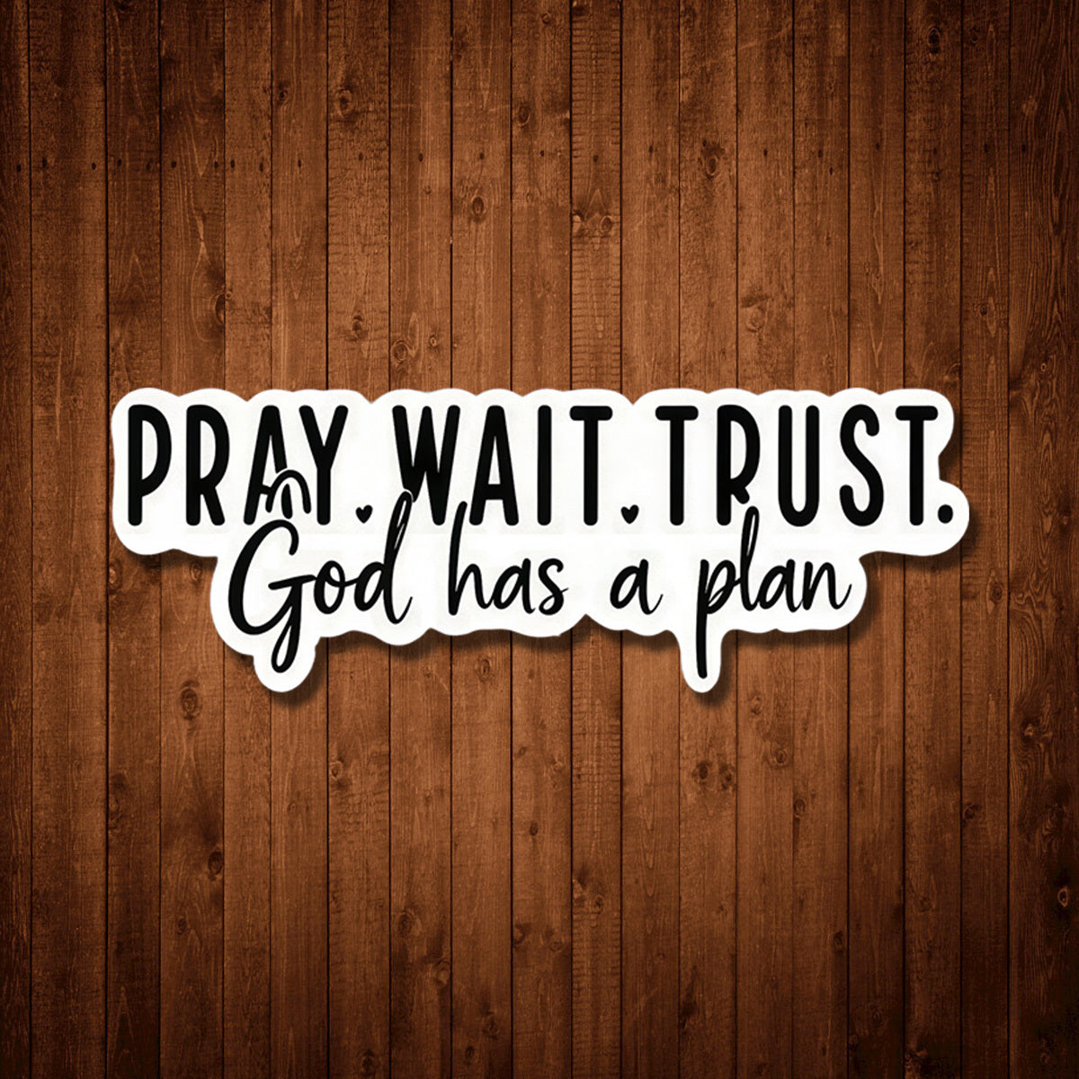 7.62cm "Prayer, Waiting, Trust" Christian Faith PVC Self-Adhesive Sticker| Easy Layout Style Decorative Decals| Scratch-Resistant, Sturdy And Durable| Suitable for Laptops, Water Bottles, Notebooks, Diaries, And Luggage| Inspirational Religious Stic