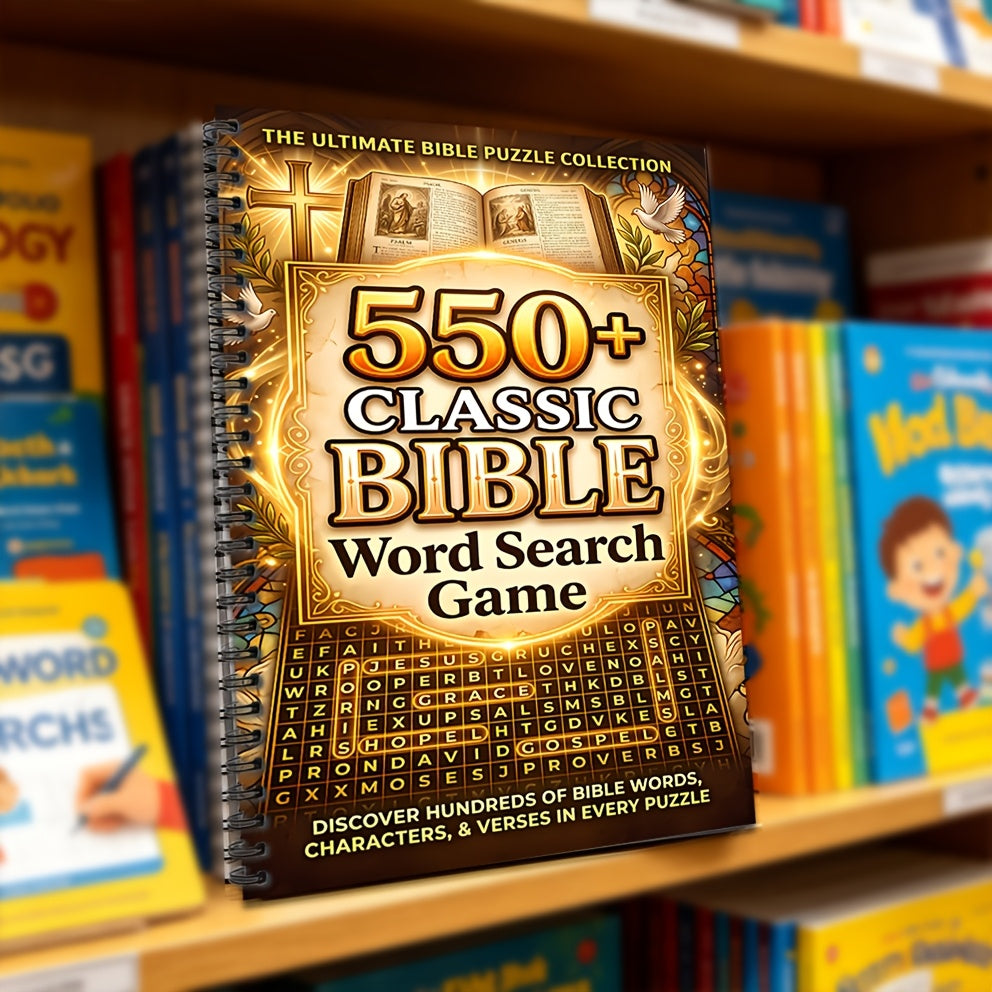 Large-Print Classic Bible Word Search | This Book Features Over 550 Highly Inspiring Words, Designed to Exercise The Mind. It Serves Not Solely As an Excellent Gift for Adults And Seniors But Also As an Ideal Brain-Boosting Puzzle Game
