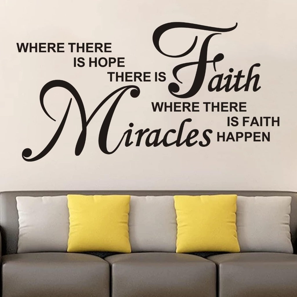 1pc English Letter Inspirational Wall Sticker, Hope As Inspiration, Faith As Wings, Self-Manifestation, Making Space Full of Power, Elegant Font, Removable Vinyl Home Background Decoration Sticker