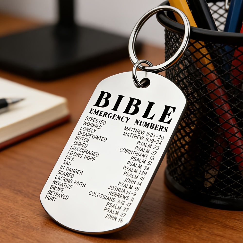 A Keychain Made of Stainless Steel Featuring Scripture, Perfect As a Healing Present for Both Men And Women