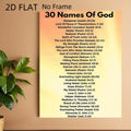 2D Flat, 2D Flat, 2D Flat No Frame Posters The Name of God: 30 Names from The Bible Combined with Architectural Style Modern Living Room, Bedroom, Office Decoration Size: 20.32cm x 30.48cm